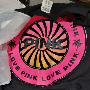 ❤️NeW!❤️ VS PINK SHORT SLEEVE PERFECT FIT BLING TEE Large L